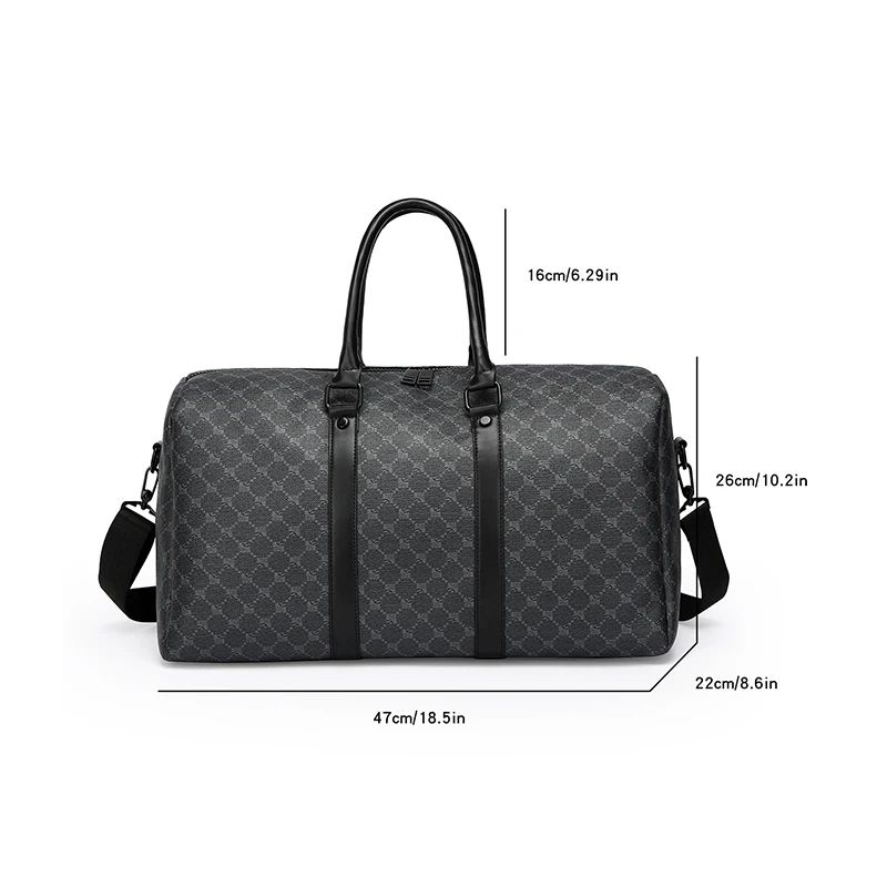 Men's Large Capacity Black Business Travel Duffel Bag