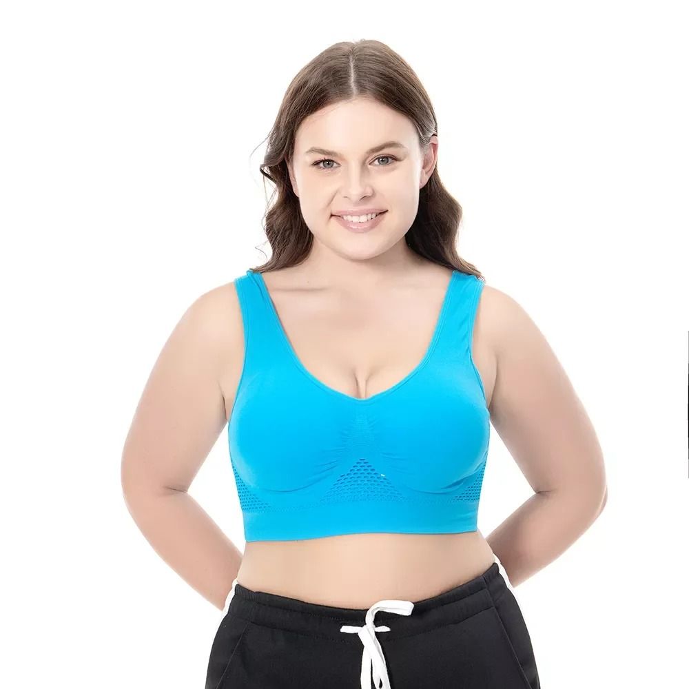 ActiveCurve Hollow Out Sports Bra Wireless Padded Crop Top S to 6XL