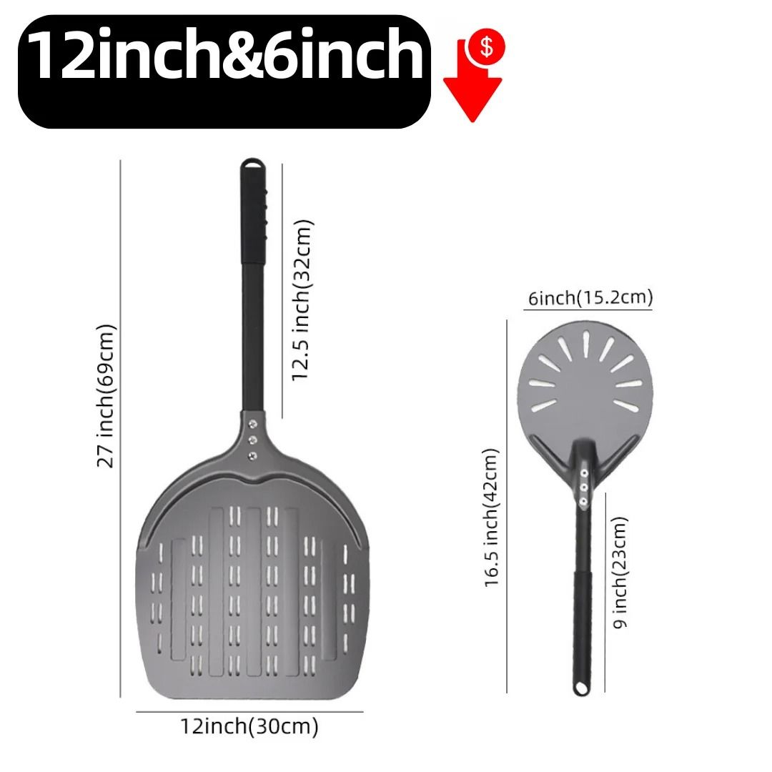 Aluminum Pizza Peel Bread Paddle with Wooden Handle