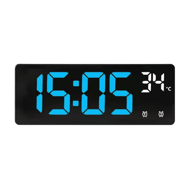 Voice-Control LED Digital Alarm Clock – Smart LED alarm clock with Mirror Display & Temperature Function