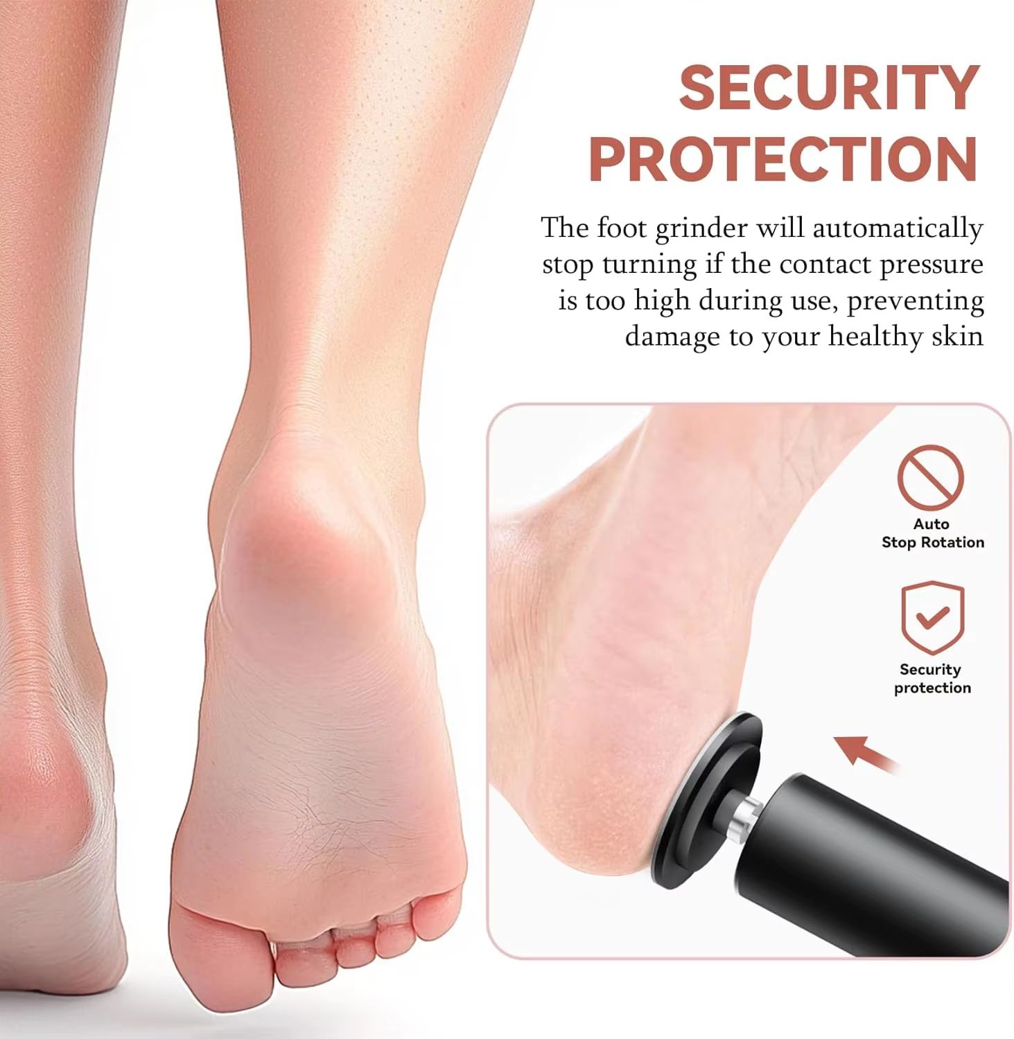2-in-1 Electric Foot Callus Remover & Nail Grinder with 6 Speeds and Sandpaper Foot Sander Tool
