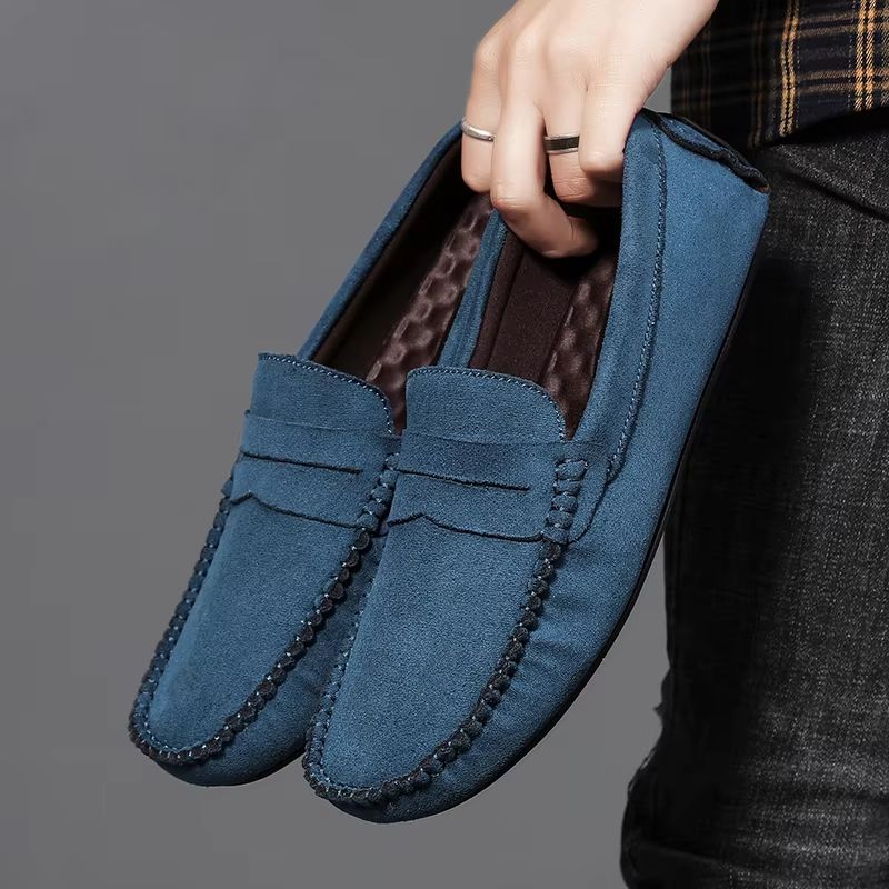Men's Suede Casual Slip On Loafers Breathable Driving and Boat Shoes