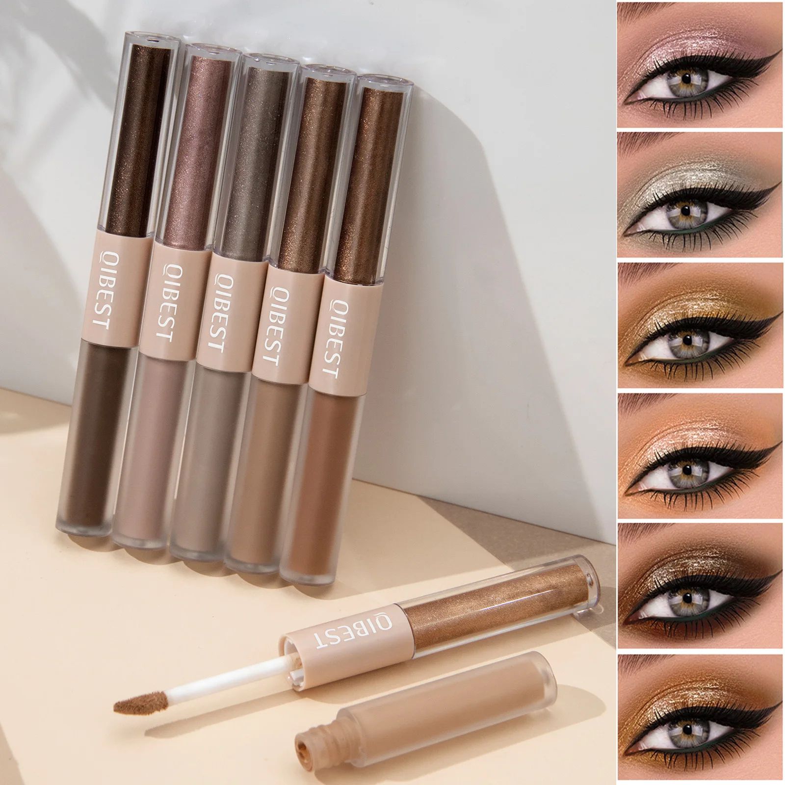 2 In 1 Eyeshadow Stick Matte and Shimmer Waterproof Eye Shadow Pen