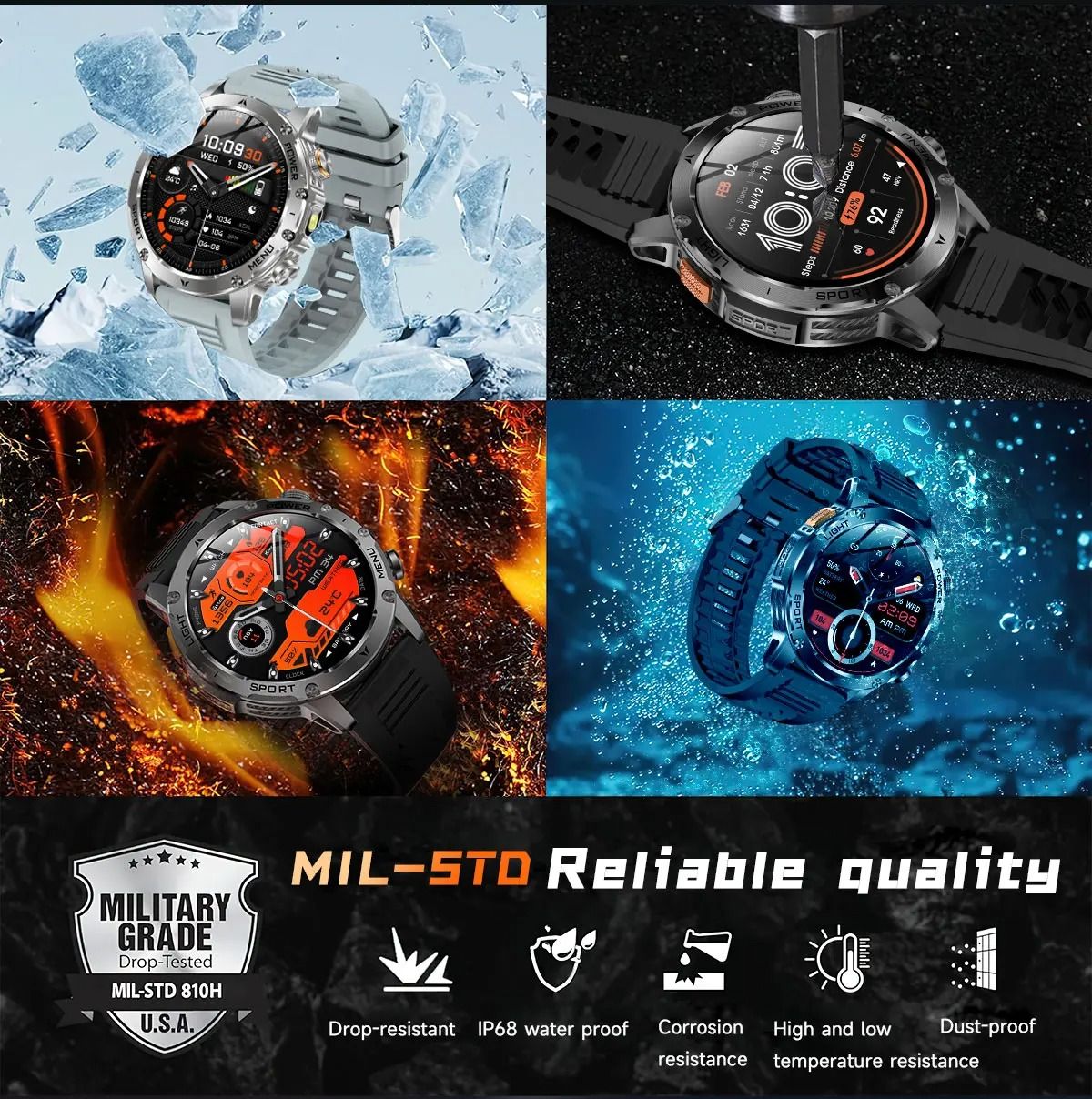 PowerPulse AMOLED GPS Smart Watch Bluetooth Call NFC Fitness Watch