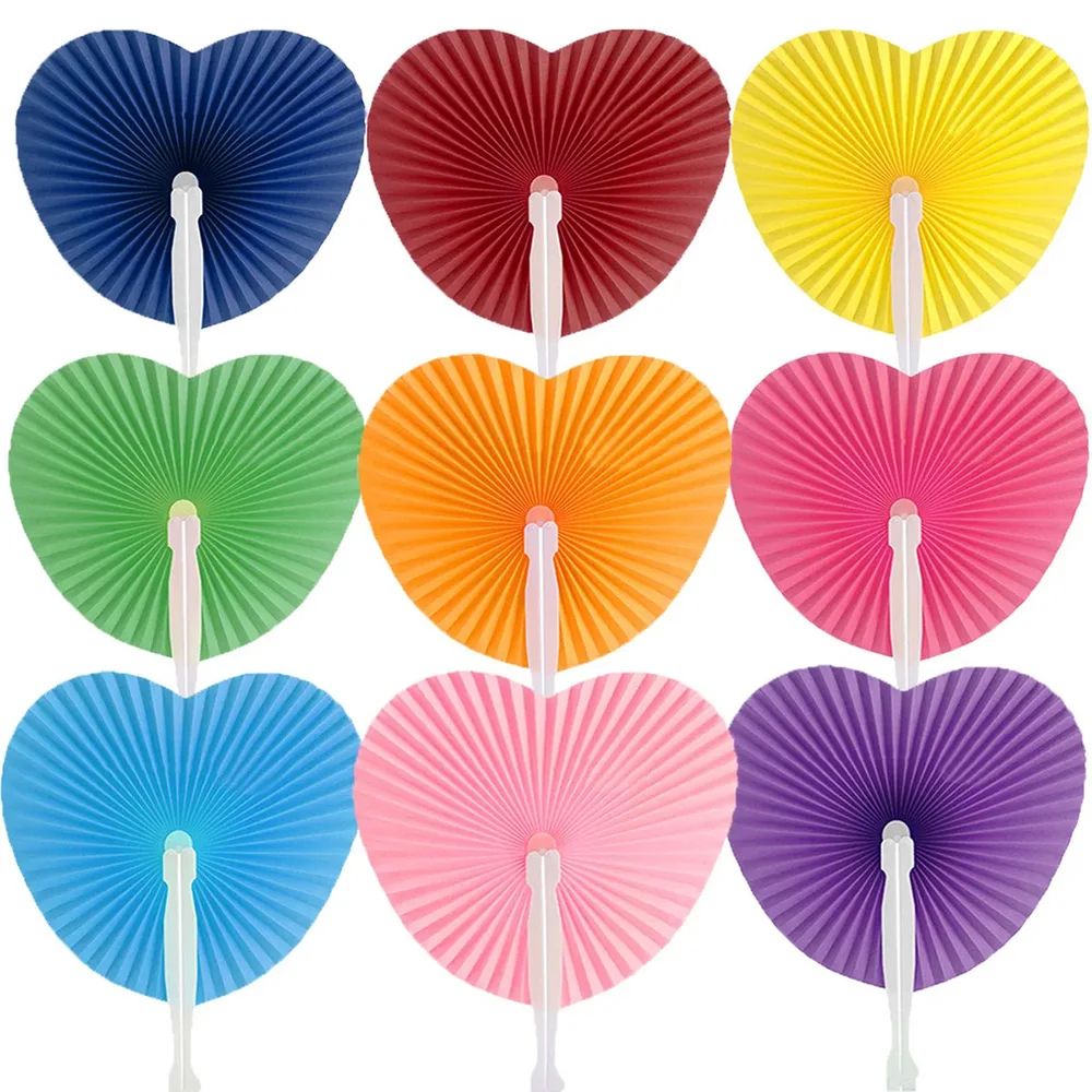 White Folding Paper Fan Elegant Party Favor and Handheld Decor