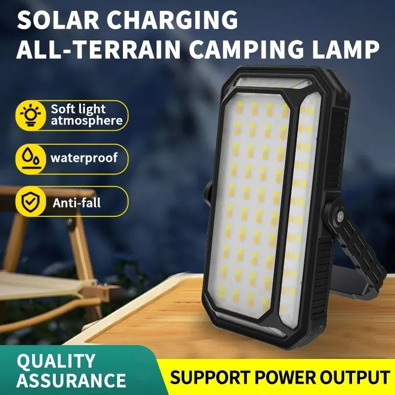 Multi-Light Source All-Terrain Solar Camping Lamp | Multifunctional Working Light with Large Capacity