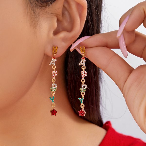 White Pearl Crystal Snowman, Elk Earrings, Creative Christmas Grandpa and Grandma Zircon Stud Earrings, New Year Jewelry