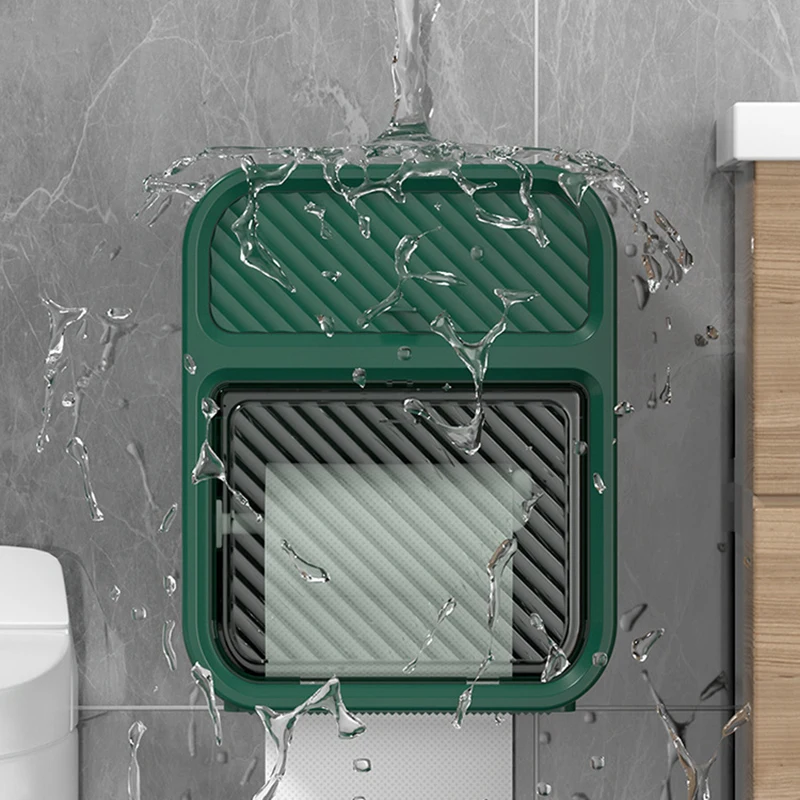 Gemini said Waterproof Wall Mounted Toilet Paper Holder with Drawer Double Layer Bathroom Storage Organizer