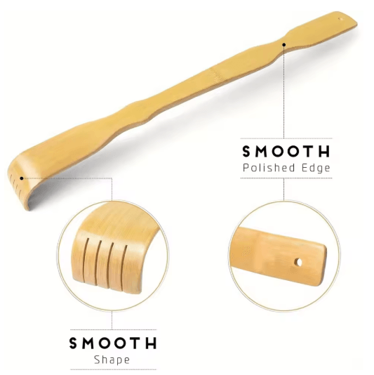 Bamboo Back Scratcher Massage Stick Long Wooden Body Scratching and Roller Aid