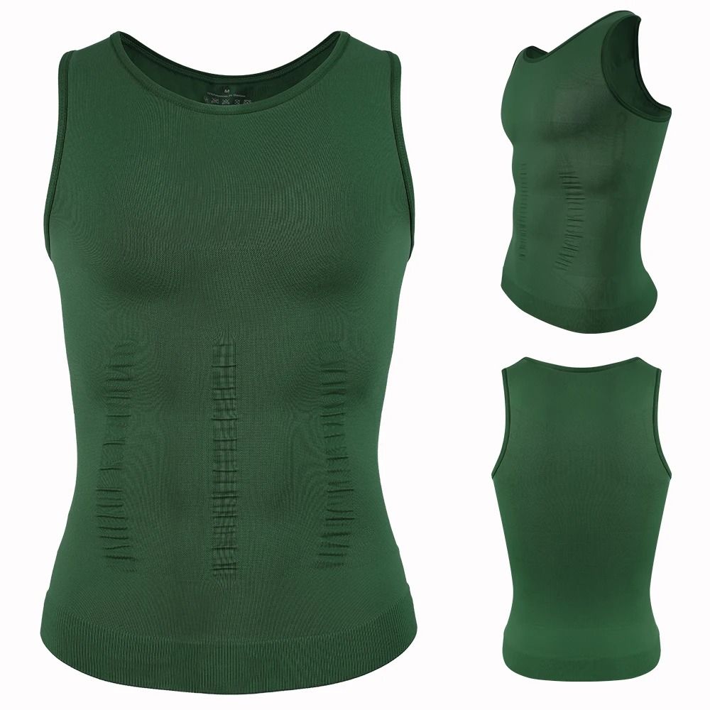 Mens Compression Shaper Vest Slim Fit Sleeveless Tummy Control Top