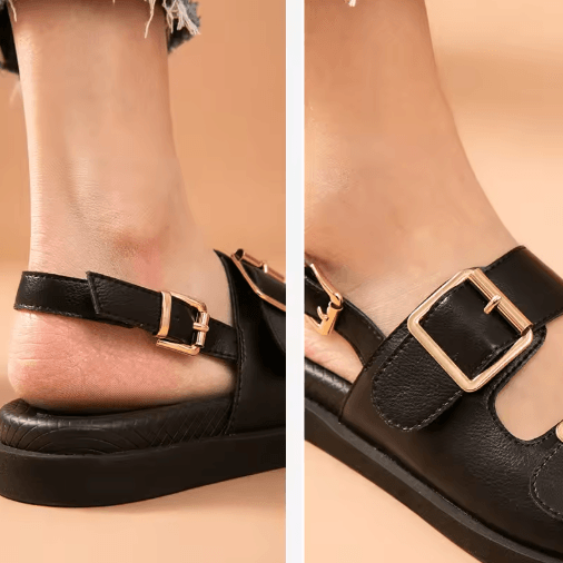 BeauToday Genuine Leather Ankle Buckle Sandals Handmade Low Heel Summer Shoes 38128