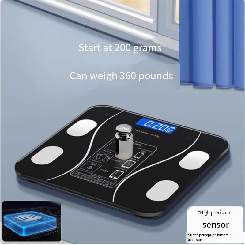 Smart Bluetooth Body Fat Scale with App and USB Charging