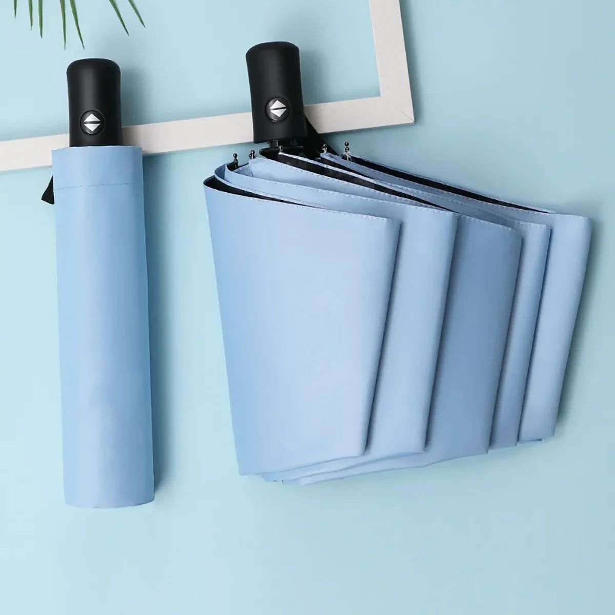 8-Rib Automatic Folding Umbrella with UV Protection – Compact Windproof Travel Rain & Sun Umbrella Lightweight Durable