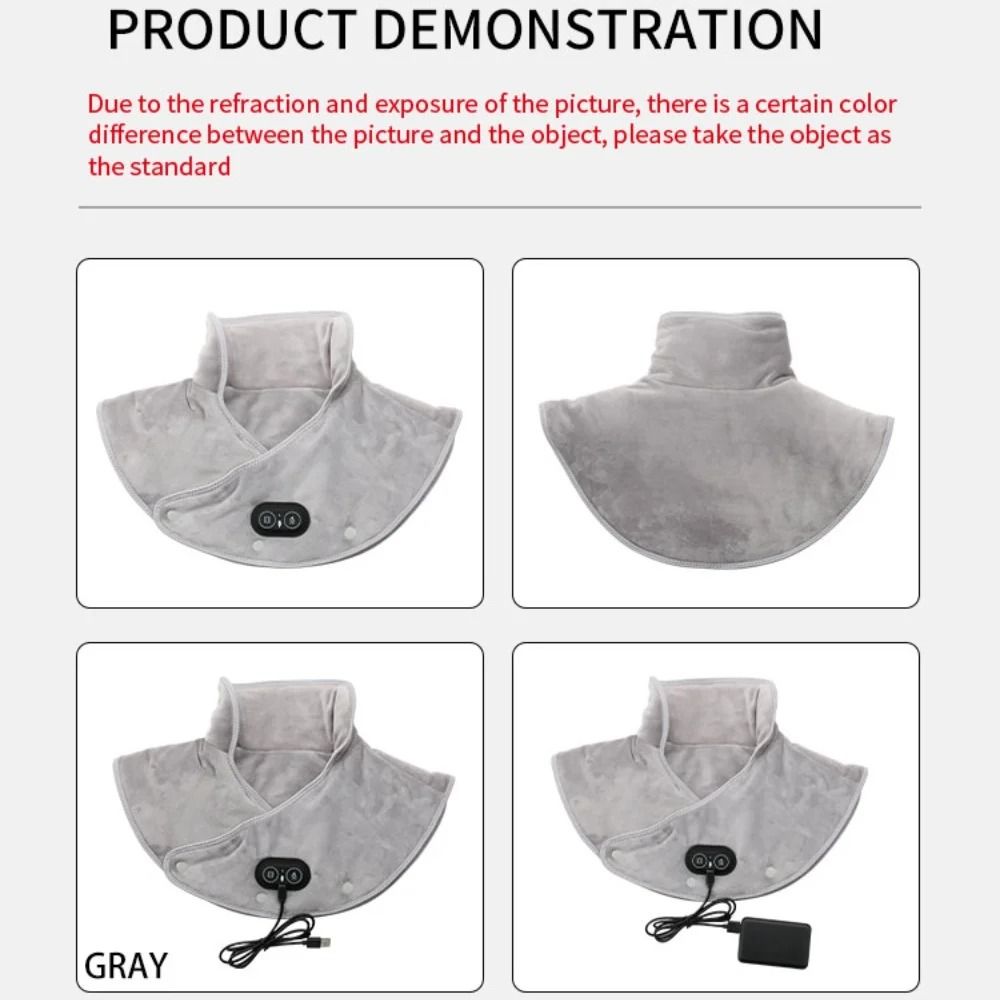 Electric Heating Neck Shoulder Vibration Massager Cervical Vertebra Infrared Therapy Heated Pad