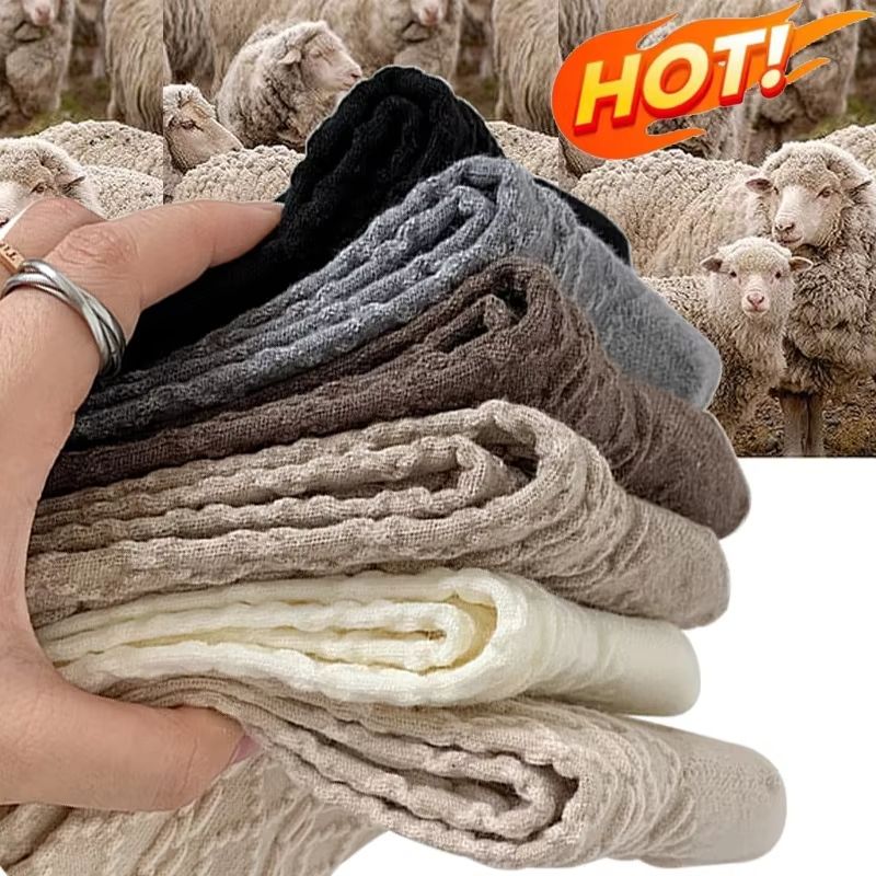 Women's Wool Thigh-High Socks – Cozy Over-the-Knee Cotton Blend Stockings for Winter & Casual Wear