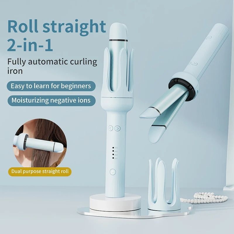Automatic 2 in 1 Hair Straightener with Negative Ion and Auto Timer