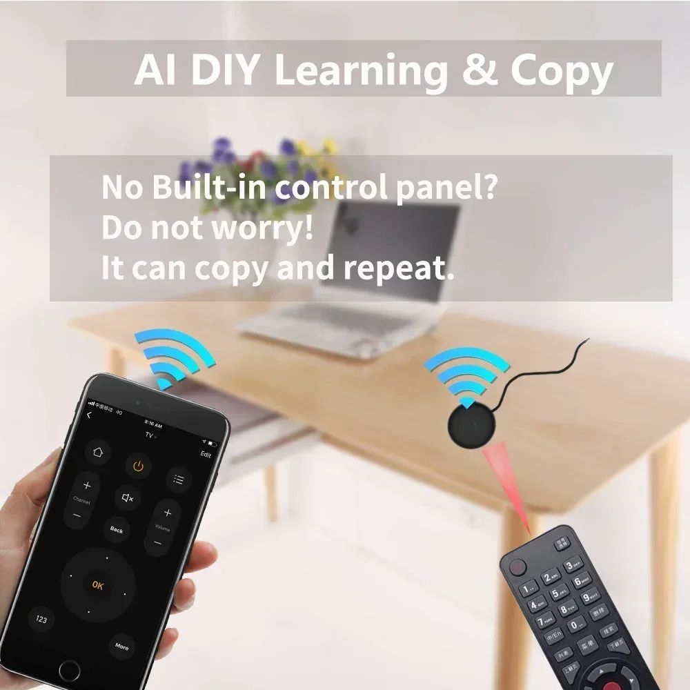 Smart Universal WiFi IR Remote Control for TV, AC, Works with Alexa, Google Home, Yandex