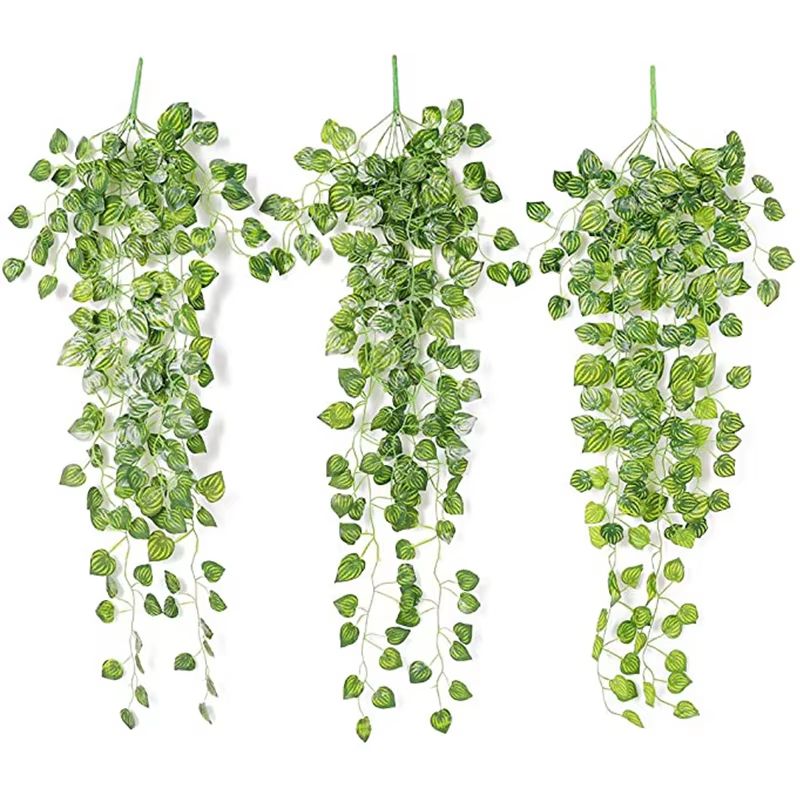 Artificial Rattan Hanging Plant Basket Ivy Vine Greenery Wall and Garden Decor