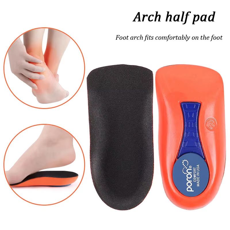 Plantar Fasciitis Half Insoles with Arch Support and Shock Absorption for Running and Daily Wear