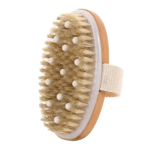 2-in-1 Dry Skin Body Massage Brush with Natural Bristles