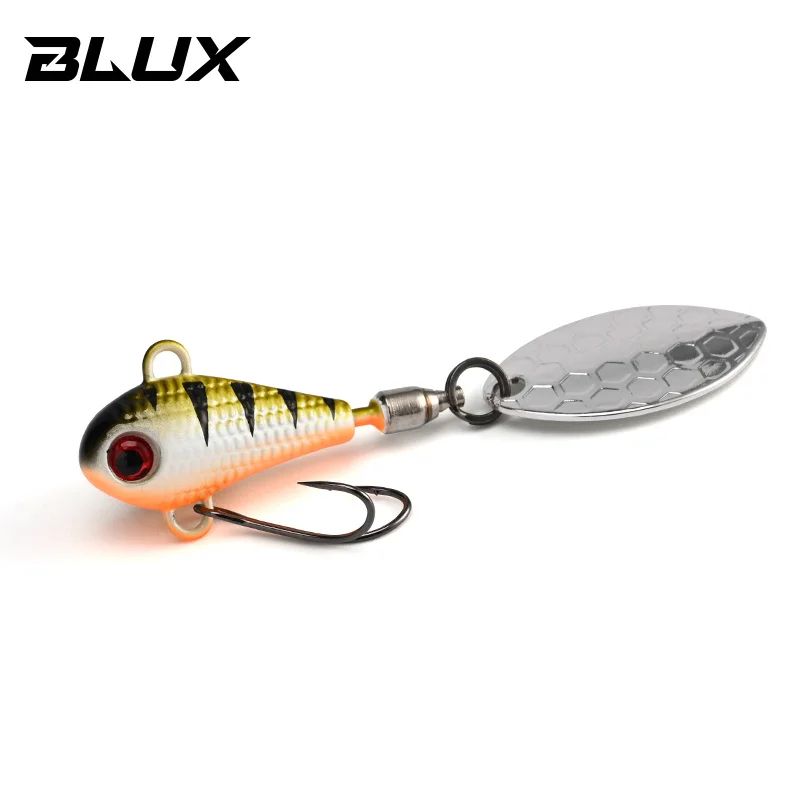 BLUX Spintail Jig Tail Spinner Lure, Long-Cast Metal Vibe with Copper Blade (4.5g/7g/11g)