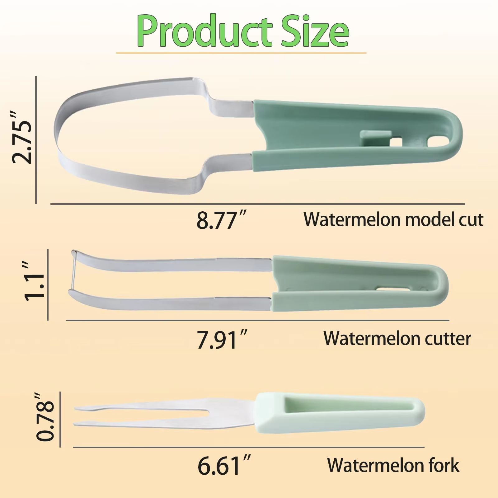 3-in-1 Watermelon Cutter Slicer & Popsicle Fruit Scooper Tool