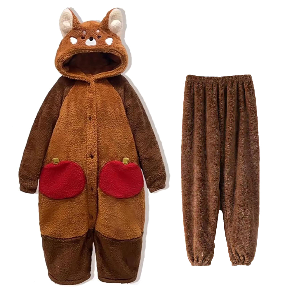 Adult Kigurumi, Raccoon Onesie Pajamas, Cartoon Animal Costume, Soft Fleece Nightgown, Halloween, Christmas, Loungewear