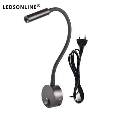 Flexible Gooseneck Clamp Wall Lamp LED Bedside Reading Light