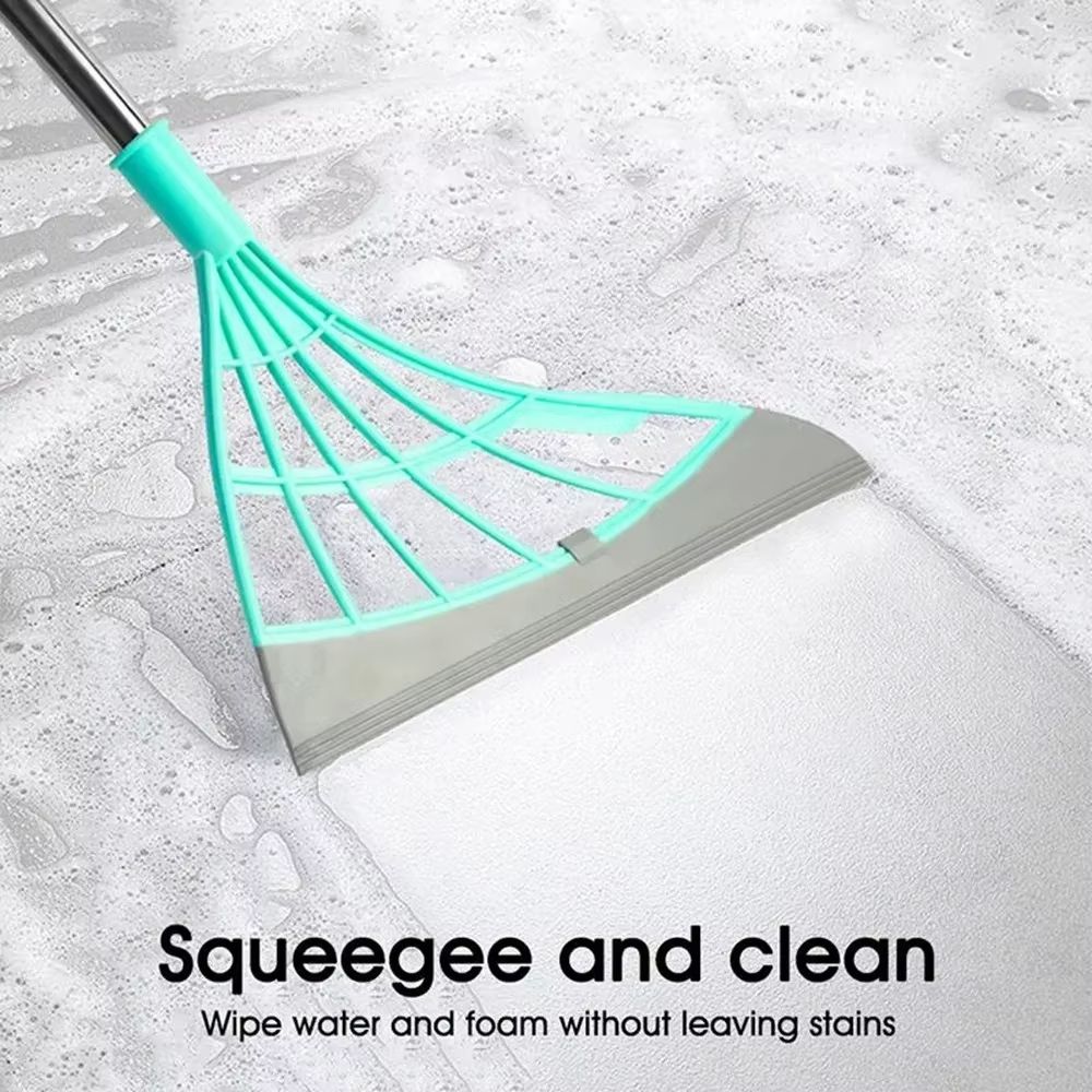 2-in-1 Silicone Floor Squeegee Broom – Multi-Purpose Magic Wiper & Glass Cleaner for Home, Bathroom, and High Windows