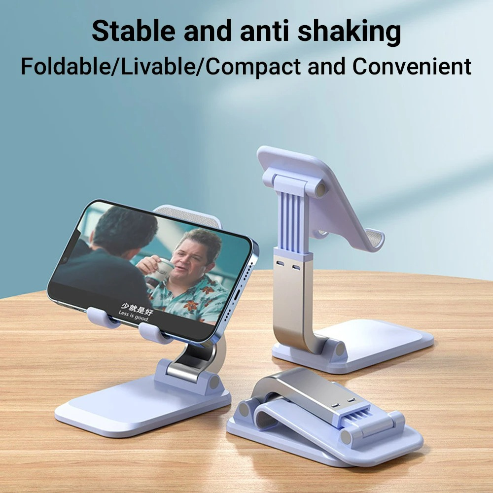 Foldable Tablet Stand, Universal Desk Mobile Phone Holder, Adjustable Smartphone Holder Portable