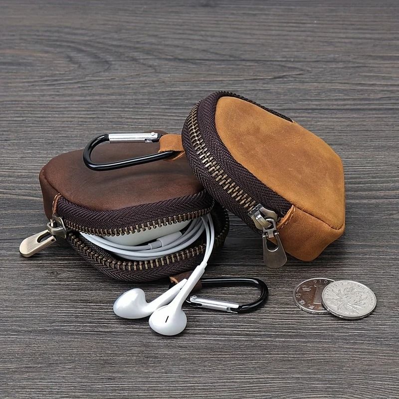 Retro Genuine Full-Grain Cow Leather Coin Purse