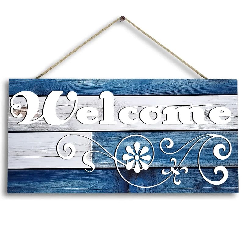 Rustic Wooden Welcome Wall Hanging Sign