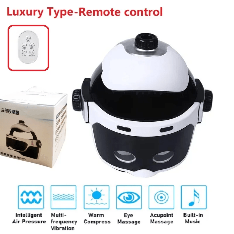 Wireless Head and Eye Massager Helmet with Heat and Air Pressure