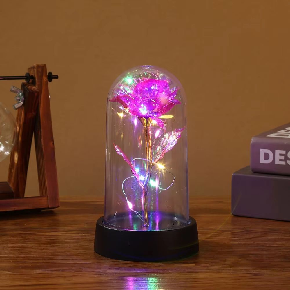 LED Galaxy Rose in Glass Dome – Illuminated Eternal Flower Gift