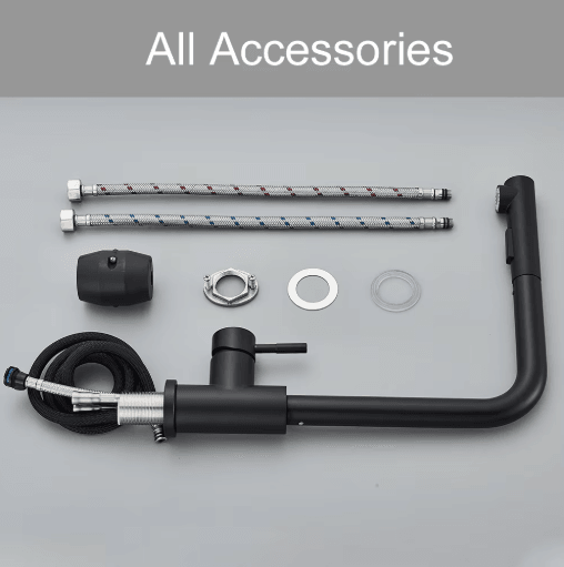 Black Pull Out Kitchen Faucet with Dual Mode Stream Sprayer