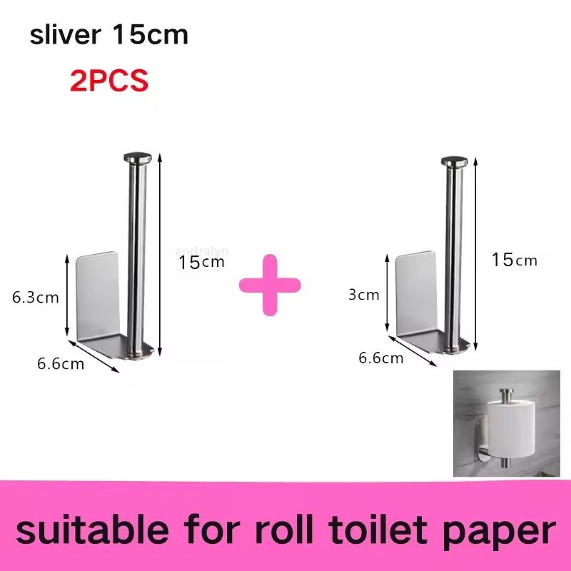 Stainless Steel Self-Adhesive Paper Towel Holder – No-Drill Toilet & Kitchen Roll Rack
