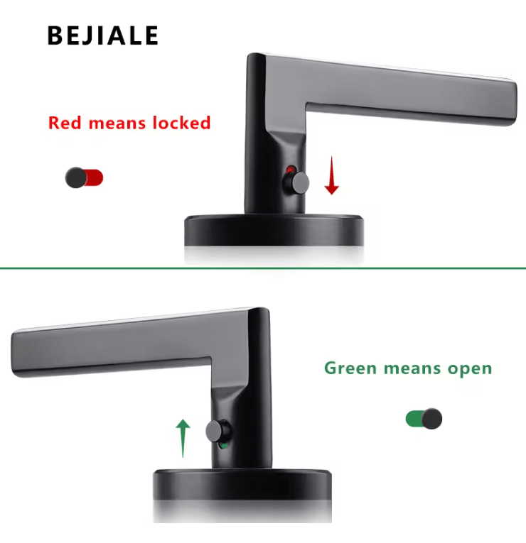HomeGuard Stainless Bathroom Handle Lock with Indicator