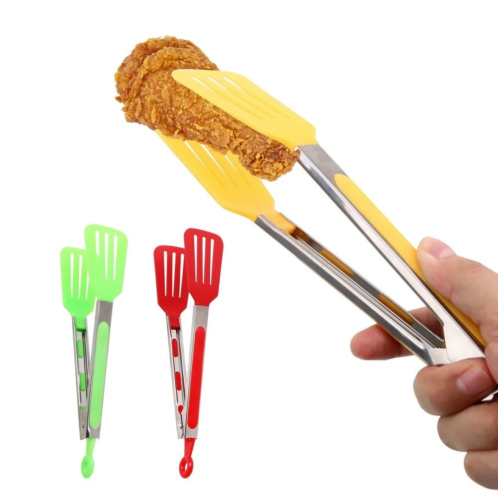 Non Stick Kitchen Tongs Stainless Steel Handle Cooking and Serving Tool