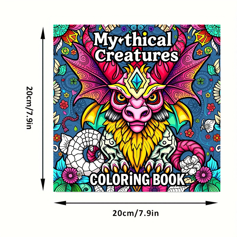 Original Mythical Creatures Coloring Book for Adult, Premium Colouring Book, Unique Drawing Supplies for Christmas