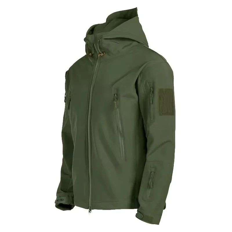 Men's Tactical Shark Skin Soft Shell Jacket – Windproof Waterproof Military Hooded Combat Bomber Coat
