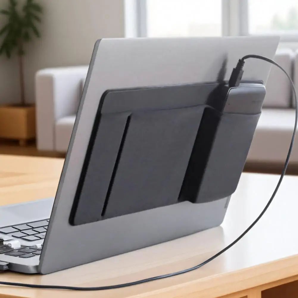 Adhesive Laptop Back Organizer Pouch