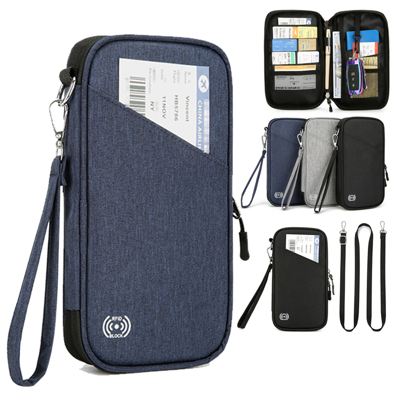 Multifunction Passport Card Holder, New Woman Travel Wallet, Large Capacity Men Wallets Ticket Key Organizer Purse