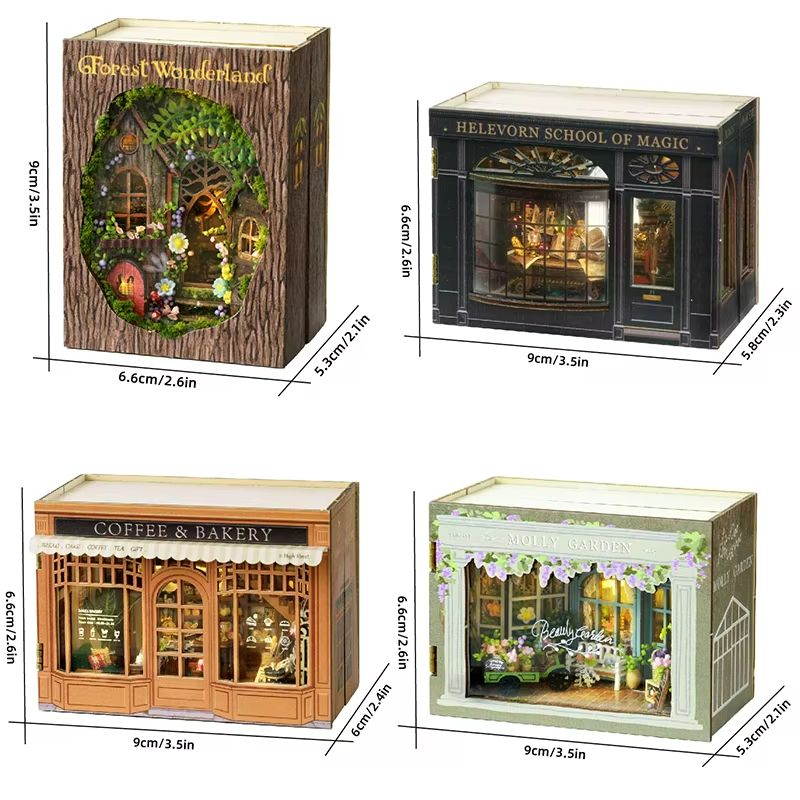 CozyDream DIY Miniature Dollhouse Kit with Furniture & Lights – 3D Wooden Puzzle Home