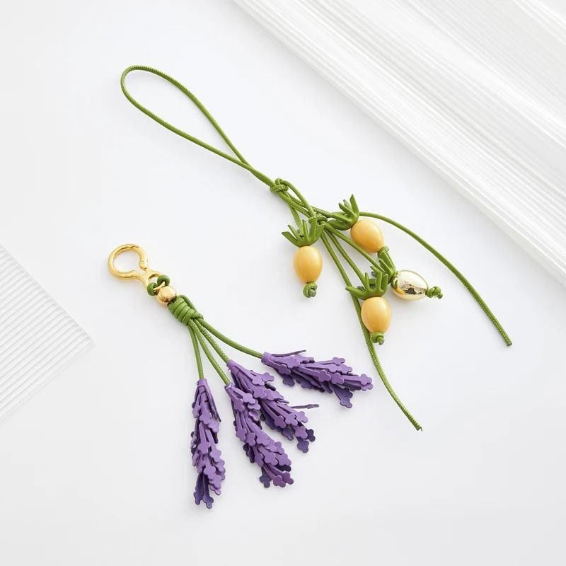 Leather Flower Bag Charm