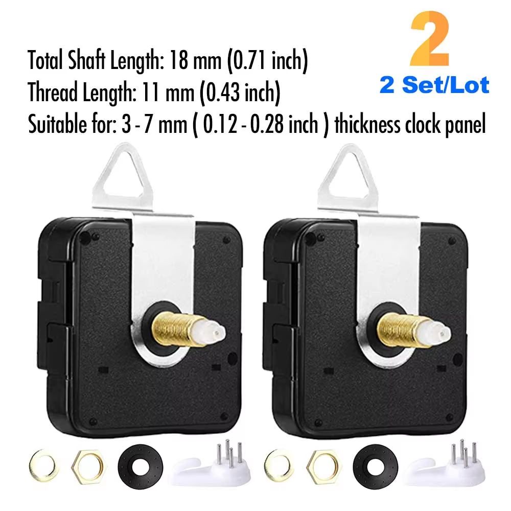 DIY Quartz Clock Movement Kit - Silent Wall Clock Mechanism with Long Shaft