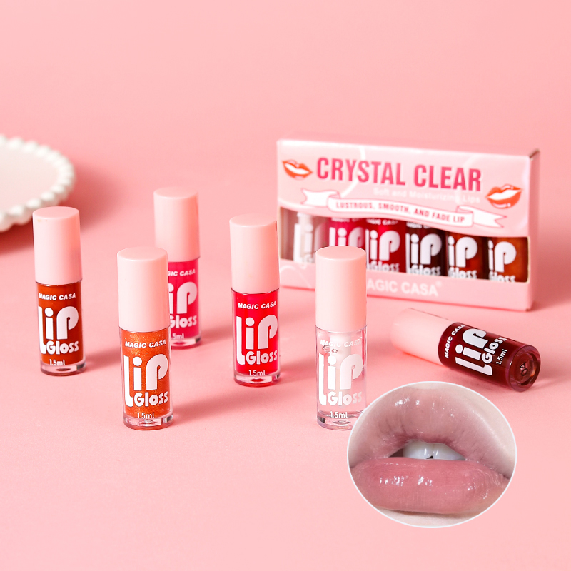 Water Gloss Jelly Lip Oil 6-Piece Set, Plumping, Hydrating Base, Long Lasting Moisture, Lip Treatment Primer