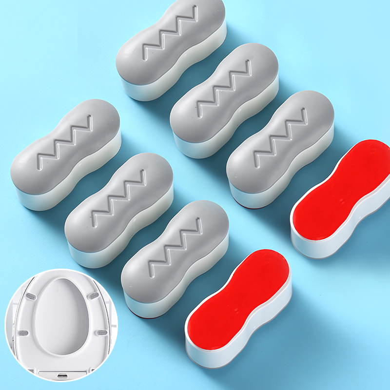 Universal Self Adhesive Toilet Seat Bumpers Anti Slip Shock Absorbing Pads Set