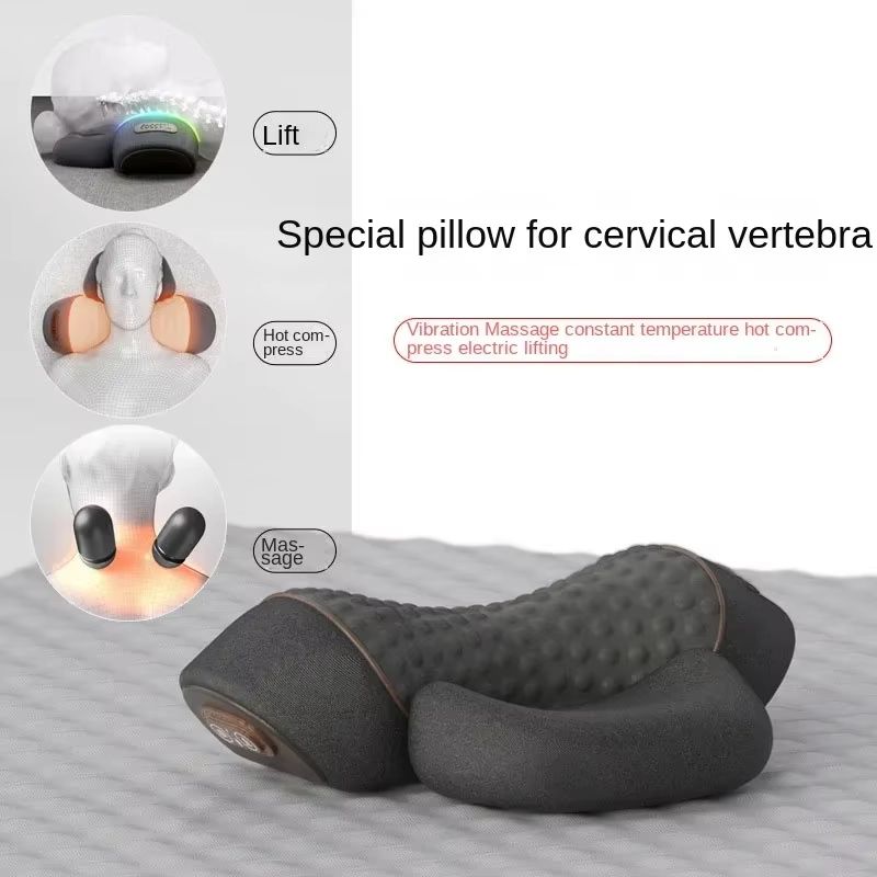 Electric Neck Massager Pillow with Heat Cervical Traction Shoulder Relief Cushion