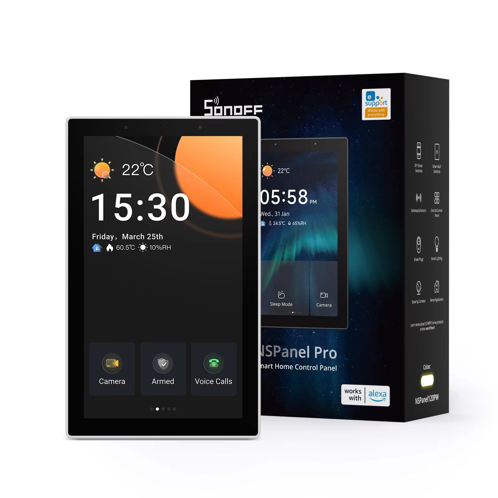 SONOFF NSPanel Pro Smart Home Control Panel – Smart Scene Wall Switch & Thermostat Display with Alexa and Google Integra