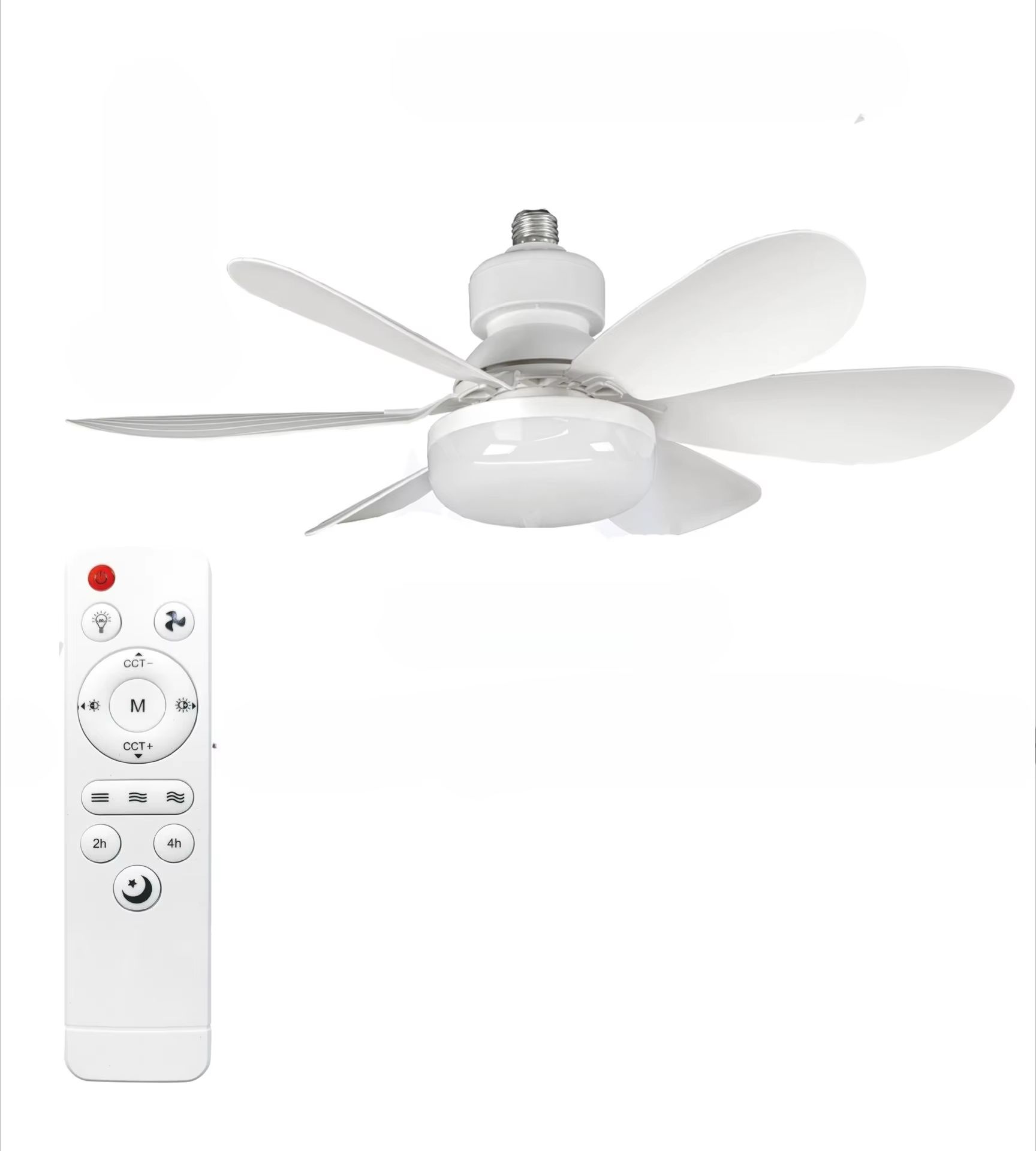 Modern E27 Ceiling Fan Light with Remote Control and Dimmable LED